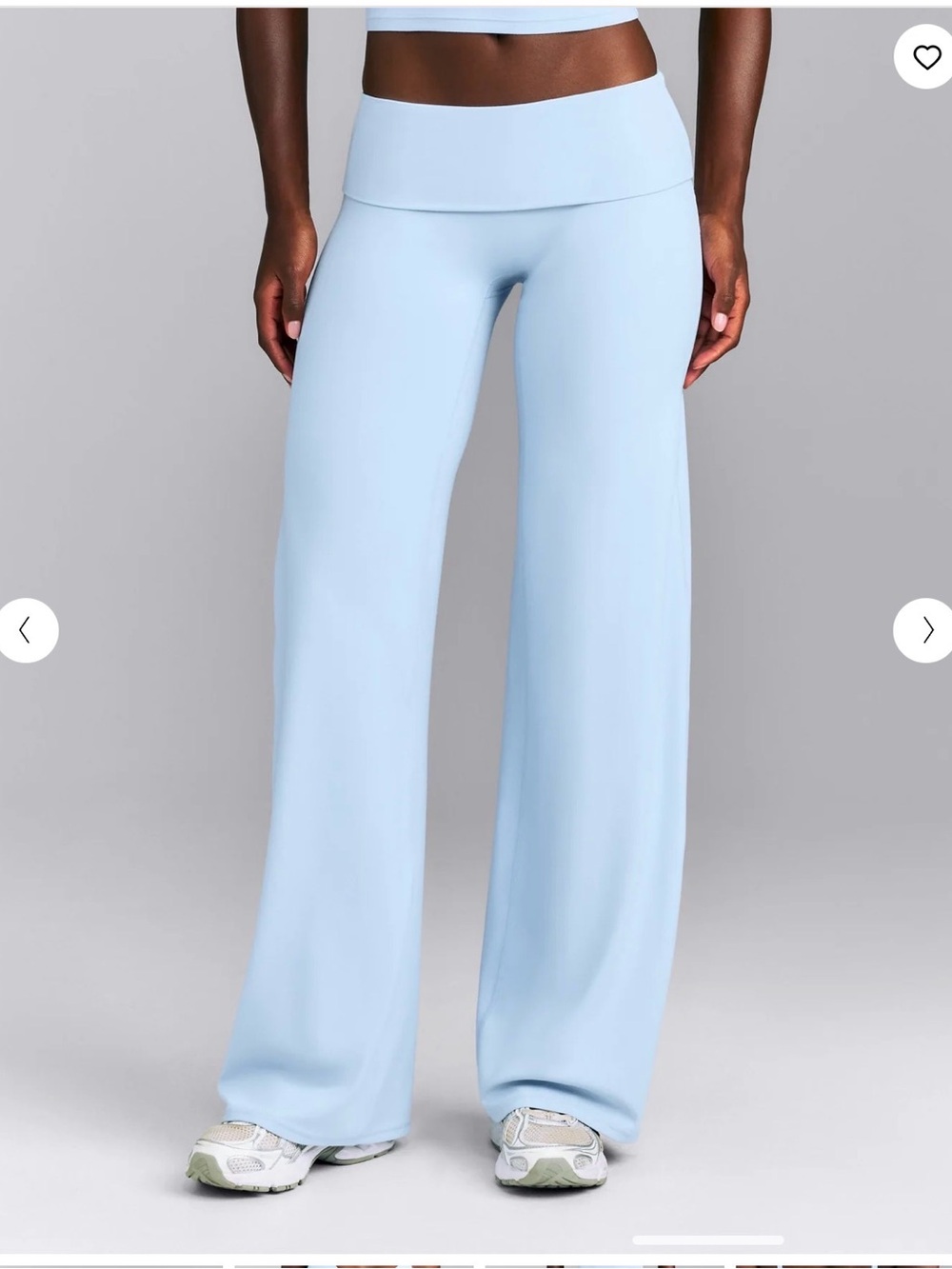 SOFTMOTION™ FOLD OVER MID RISE STRAIGHT LEG PANTS Mist Blue